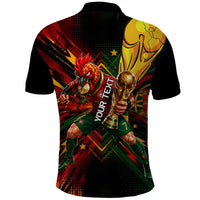 Personalized Portugal Football Champions 2026 Polo Shirt Rooster Mascot Comic Trophy Soccer Ball