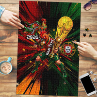 Personalized Portugal Football Champions 2026 Puzzle Rooster Mascot Comic Trophy Soccer Ball