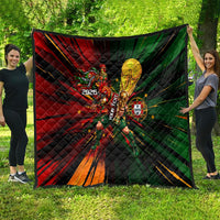 Personalized Portugal Football Champions 2026 Quilt Rooster Mascot Comic Trophy Soccer Ball