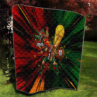 Personalized Portugal Football Champions 2026 Quilt Rooster Mascot Comic Trophy Soccer Ball