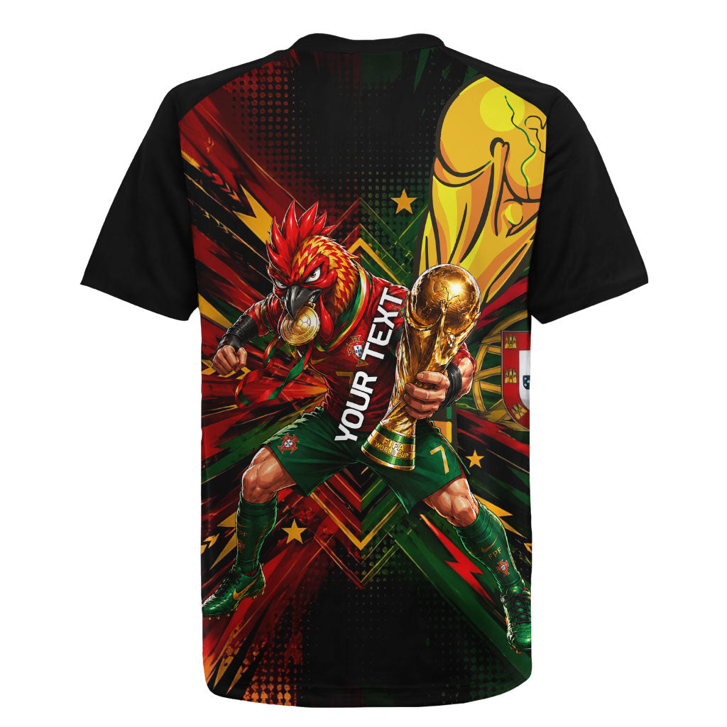 Personalized Portugal Football Champions 2026 Rugby Jersey Rooster Mascot Comic Trophy Soccer Ball