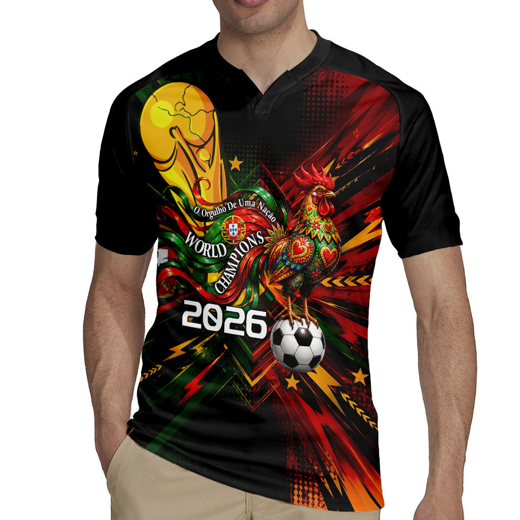 Personalized Portugal Football Champions 2026 Rugby Jersey Rooster Mascot Comic Trophy Soccer Ball