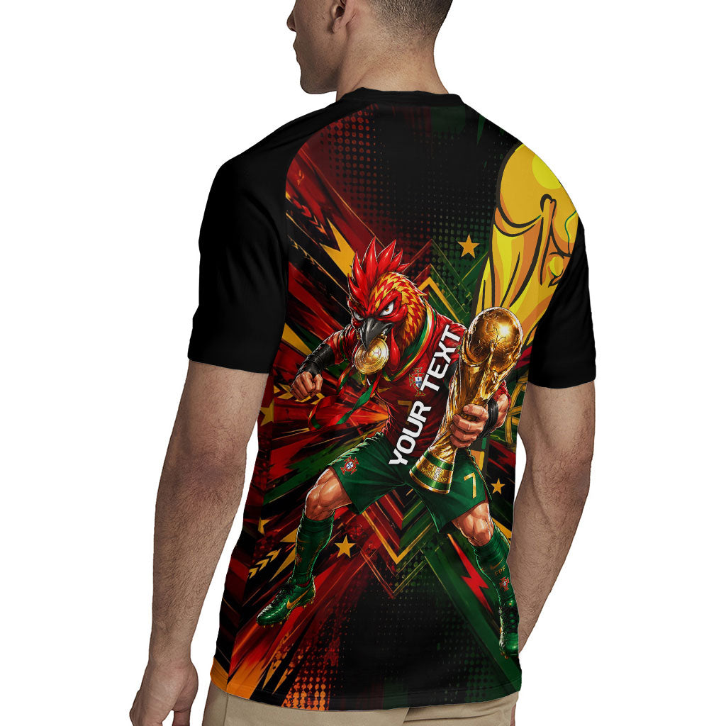 Personalized Portugal Football Champions 2026 Rugby Jersey Rooster Mascot Comic Trophy Soccer Ball