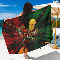 Personalized Portugal Football Champions 2026 Sarong Rooster Mascot Comic Trophy Soccer Ball