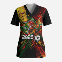 Personalized Portugal Football Champions 2026 Scrub Top Rooster Mascot Comic Trophy Soccer Ball