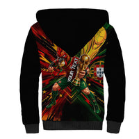 Personalized Portugal Football Champions 2026 Sherpa Hoodie Rooster Mascot Comic Trophy Soccer Ball