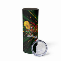 Personalized Portugal Football Champions 2026 Skinny Tumbler Rooster Mascot Comic Trophy Soccer Ball