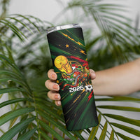 Personalized Portugal Football Champions 2026 Skinny Tumbler Rooster Mascot Comic Trophy Soccer Ball