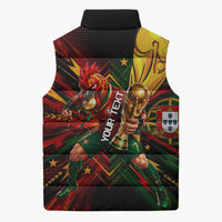 Personalized Portugal Football Champions 2026 Sleeveless Puffer Jacket Rooster Mascot Comic Trophy Soccer Ball