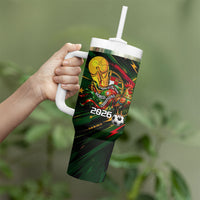 Personalized Portugal Football Champions 2026 Tumbler With Handle Rooster Mascot Comic Trophy Soccer Ball