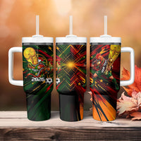 Personalized Portugal Football Champions 2026 Tumbler With Handle Rooster Mascot Comic Trophy Soccer Ball