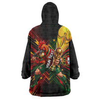 Personalized Portugal Football Champions 2026 Wearable Blanket Hoodie Rooster Mascot Comic Trophy Soccer Ball