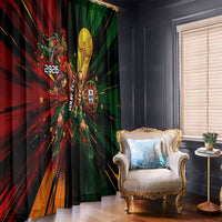 Personalized Portugal Football Champions 2026 Window Curtain Rooster Mascot Comic Trophy Soccer Ball