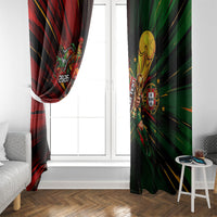 Personalized Portugal Football Champions 2026 Window Curtain Rooster Mascot Comic Trophy Soccer Ball