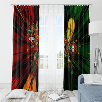 Personalized Portugal Football Champions 2026 Window Curtain Rooster Mascot Comic Trophy Soccer Ball