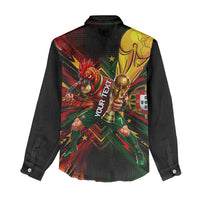 Personalized Portugal Football Champions 2026 Women Casual Shirt Rooster Mascot Comic Trophy Soccer Ball