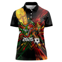 Personalized Portugal Football Champions 2026 Women Polo Shirt Rooster Mascot Comic Trophy Soccer Ball
