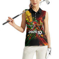 Personalized Portugal Football Champions 2026 Women Sleeveless Polo Shirt Rooster Mascot Comic Trophy Soccer Ball