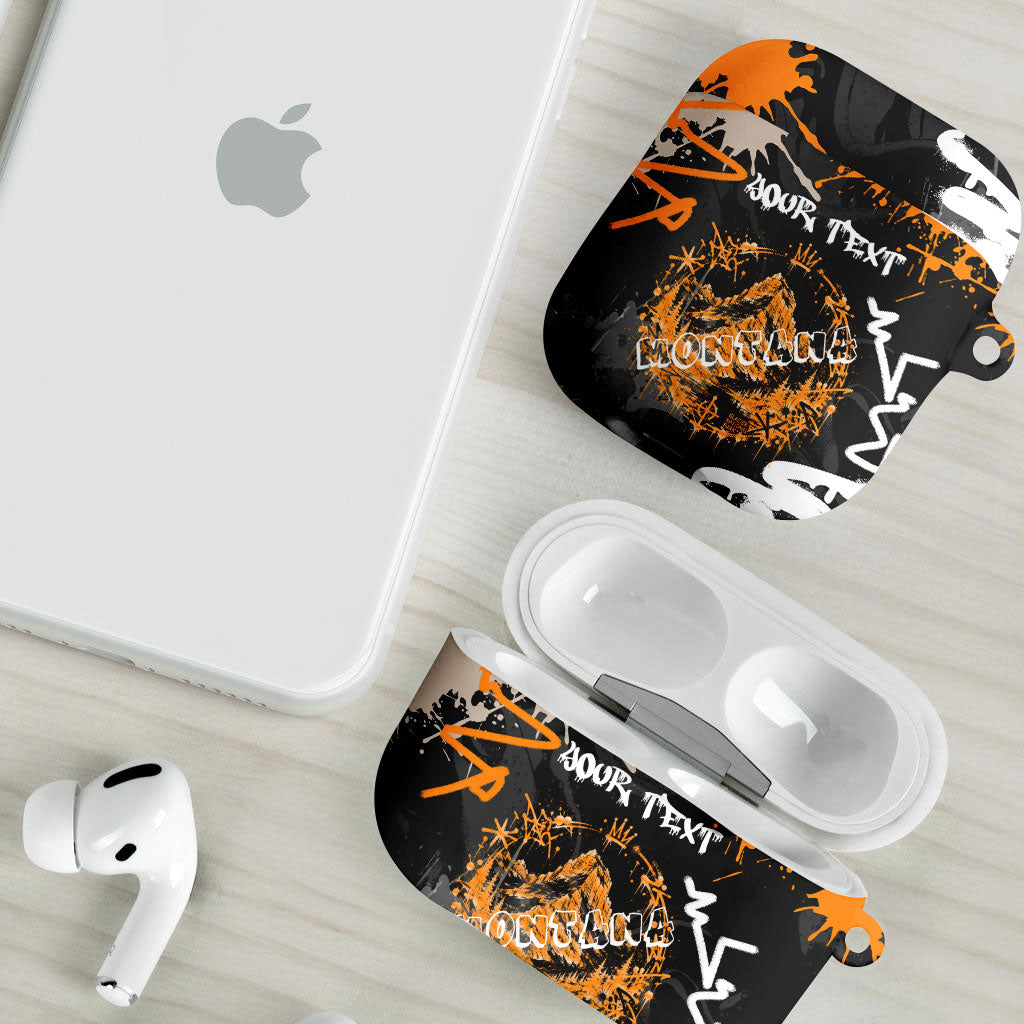 Personalized Montana Glacier National Park AirPods Case Urban Graffiti Street Art Paint Splatter