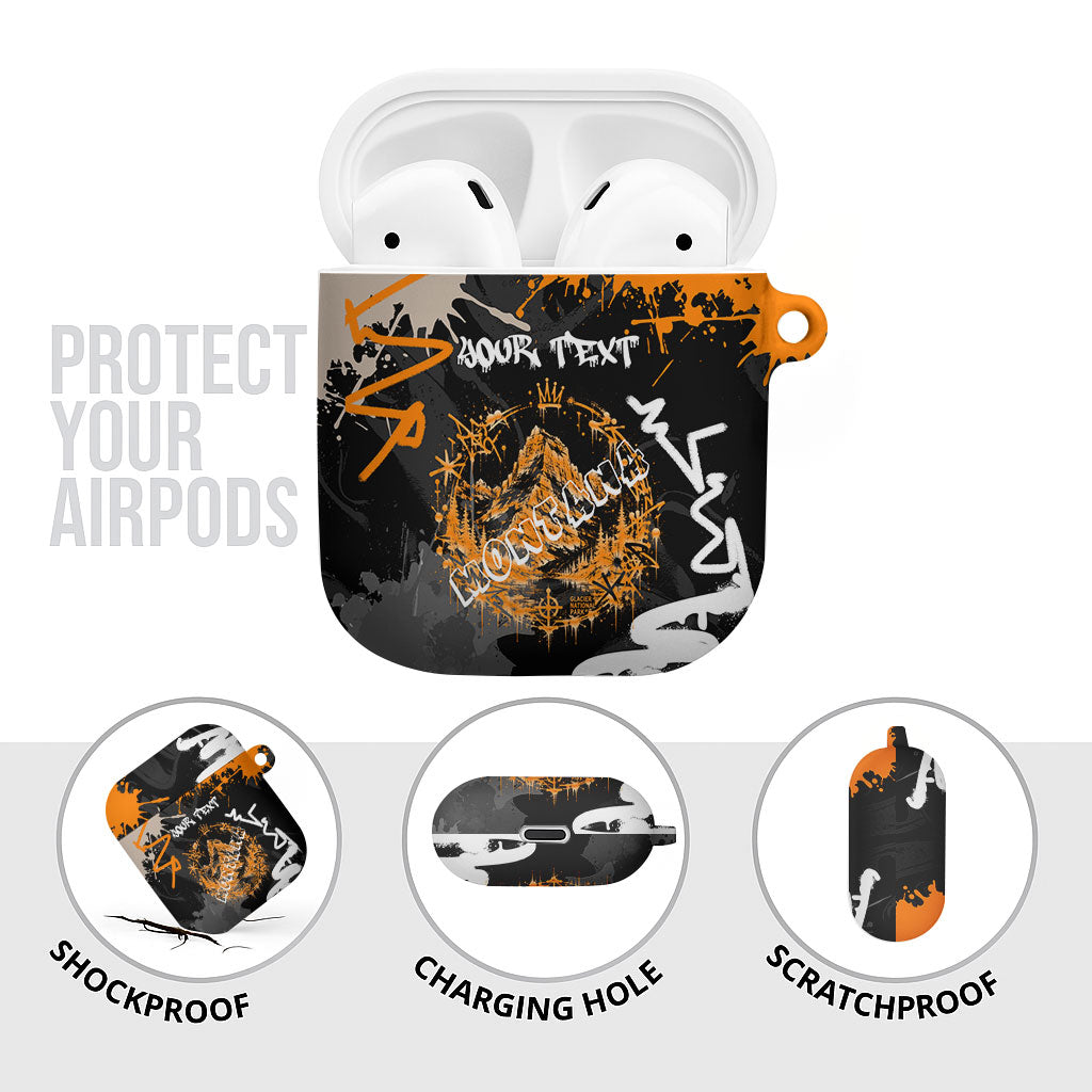 Personalized Montana Glacier National Park AirPods Case Urban Graffiti Street Art Paint Splatter