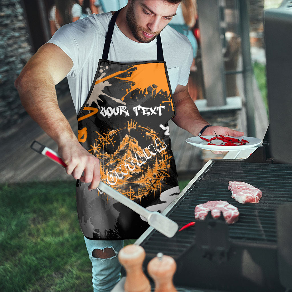 Personalized Montana Glacier National Park Apron Urban Graffiti Street Art Paint Splatter