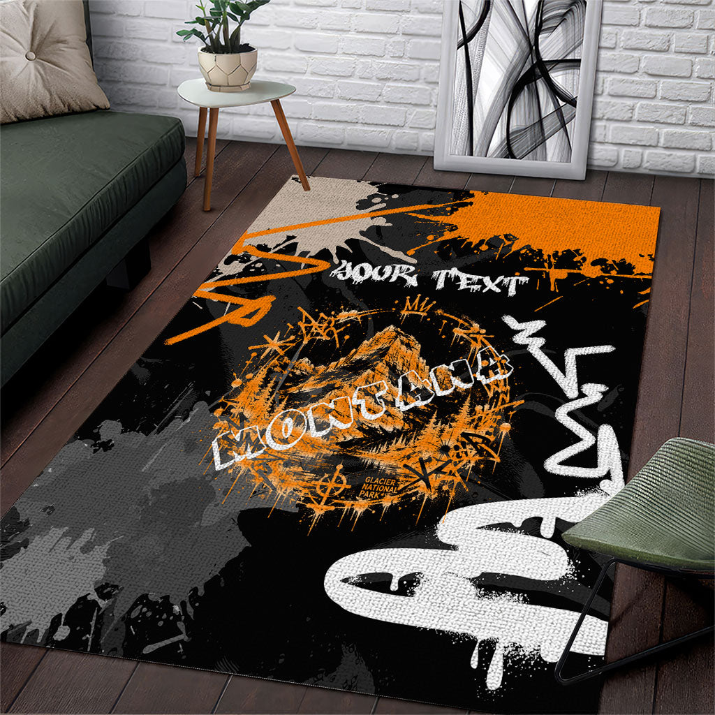 Personalized Montana Glacier National Park Area Rug Urban Graffiti Street Art Paint Splatter
