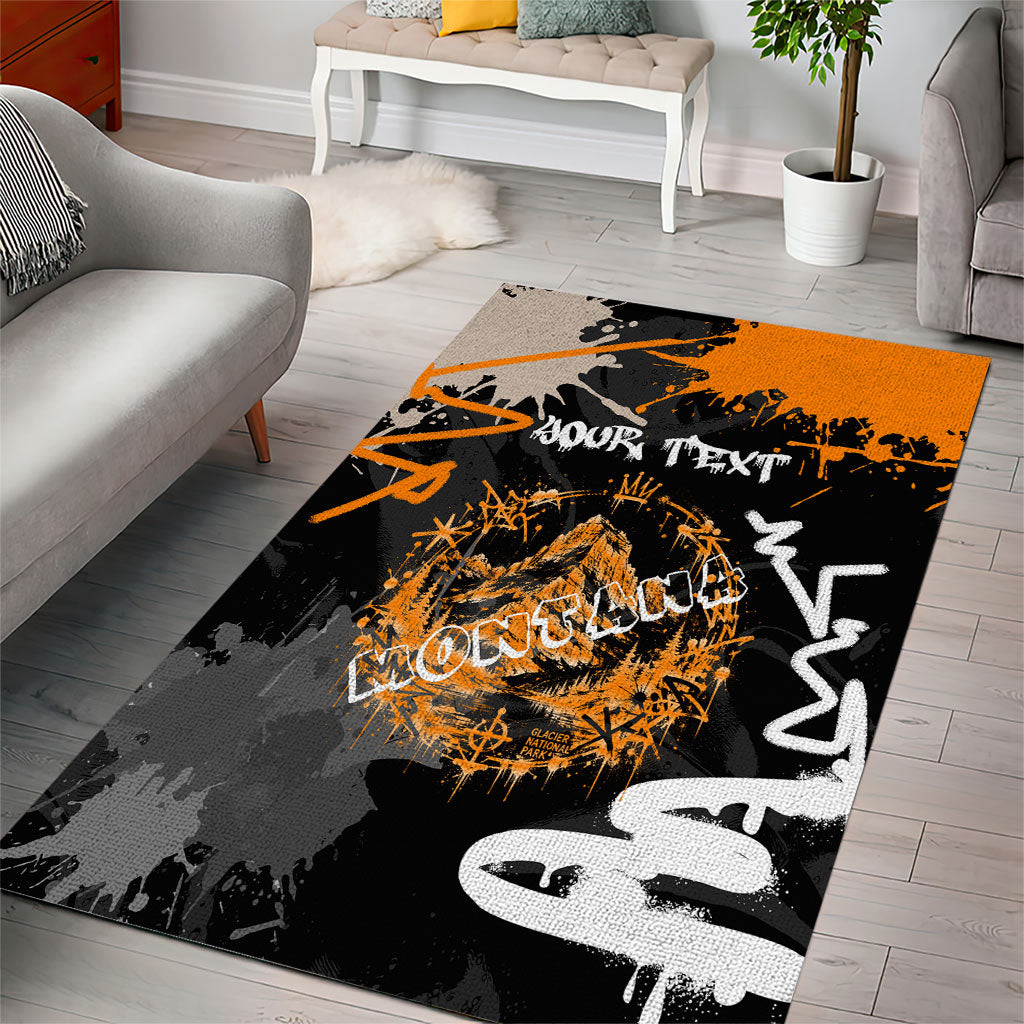 Personalized Montana Glacier National Park Area Rug Urban Graffiti Street Art Paint Splatter
