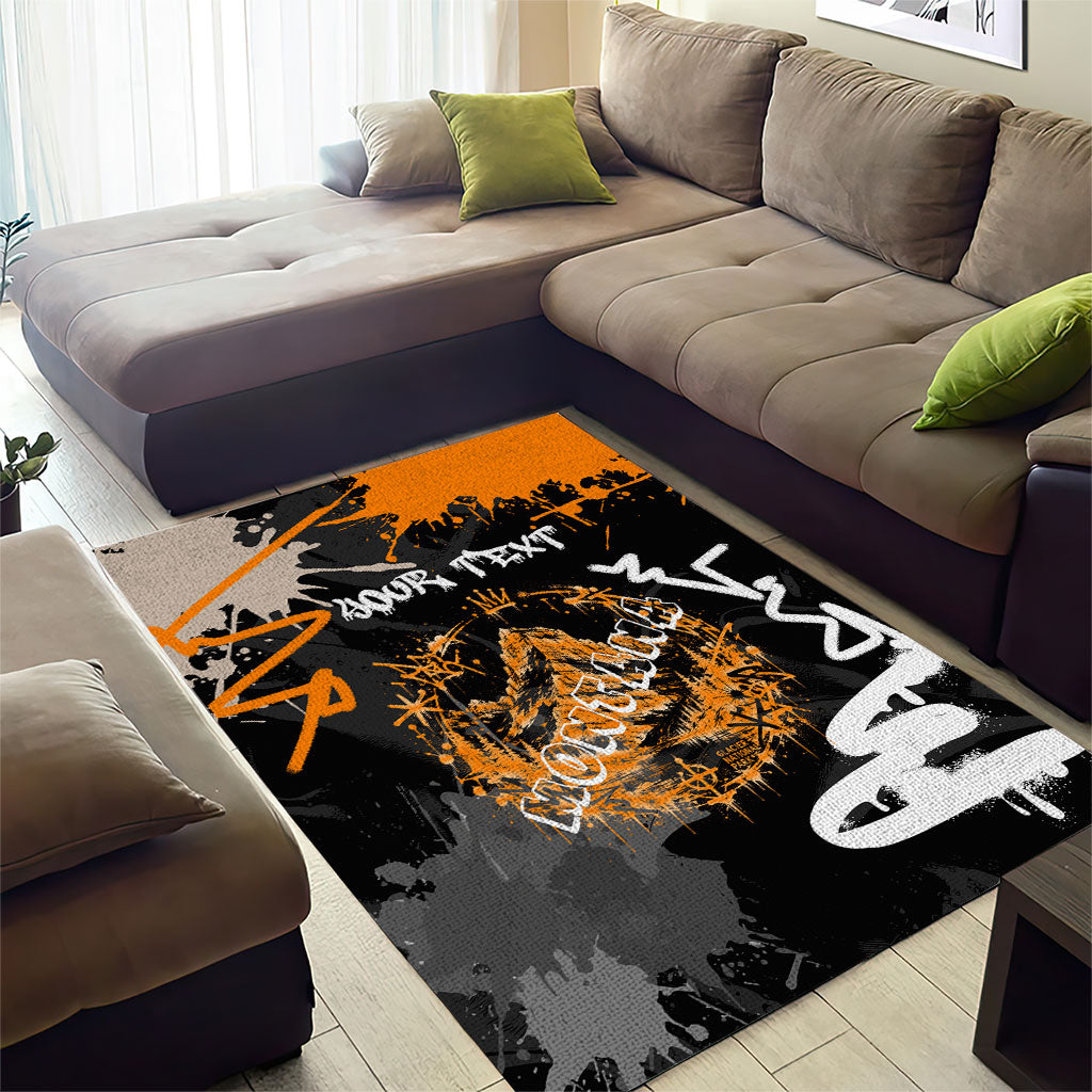 Personalized Montana Glacier National Park Area Rug Urban Graffiti Street Art Paint Splatter