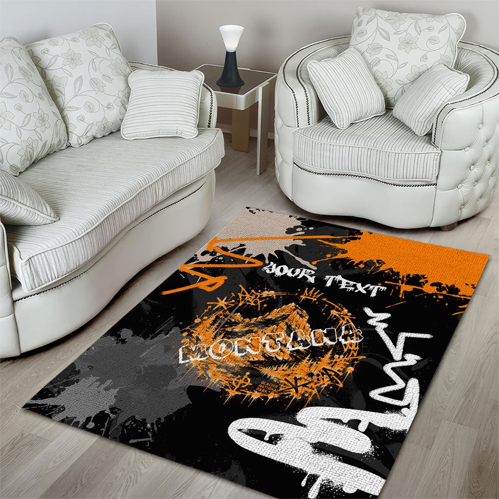 Personalized Montana Glacier National Park Area Rug Urban Graffiti Street Art Paint Splatter