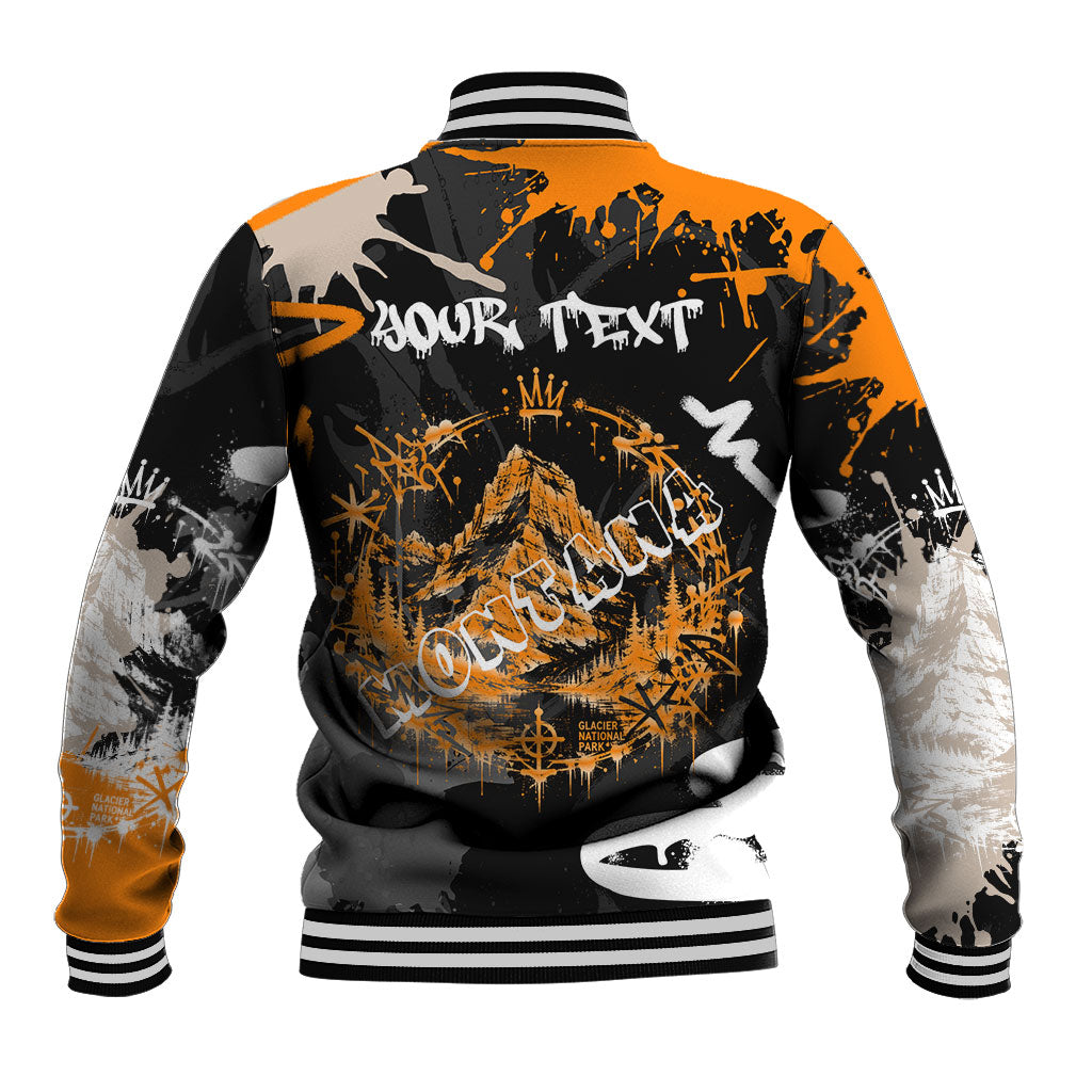 Personalized Montana Glacier National Park Baseball Jacket Urban Graffiti Street Art Paint Splatter