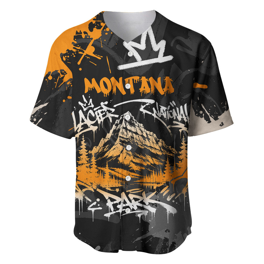 Personalized Montana Glacier National Park Baseball Jersey Urban Graffiti Street Art Paint Splatter