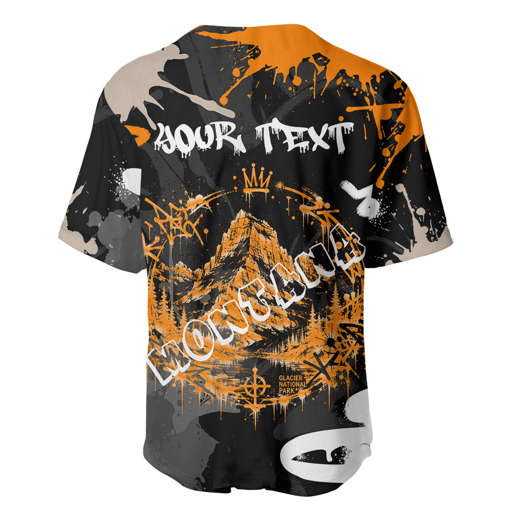 Personalized Montana Glacier National Park Baseball Jersey Urban Graffiti Street Art Paint Splatter