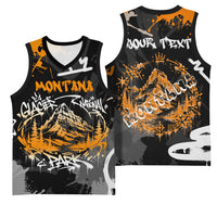 Personalized Montana Glacier National Park Basketball Jersey Urban Graffiti Street Art Paint Splatter