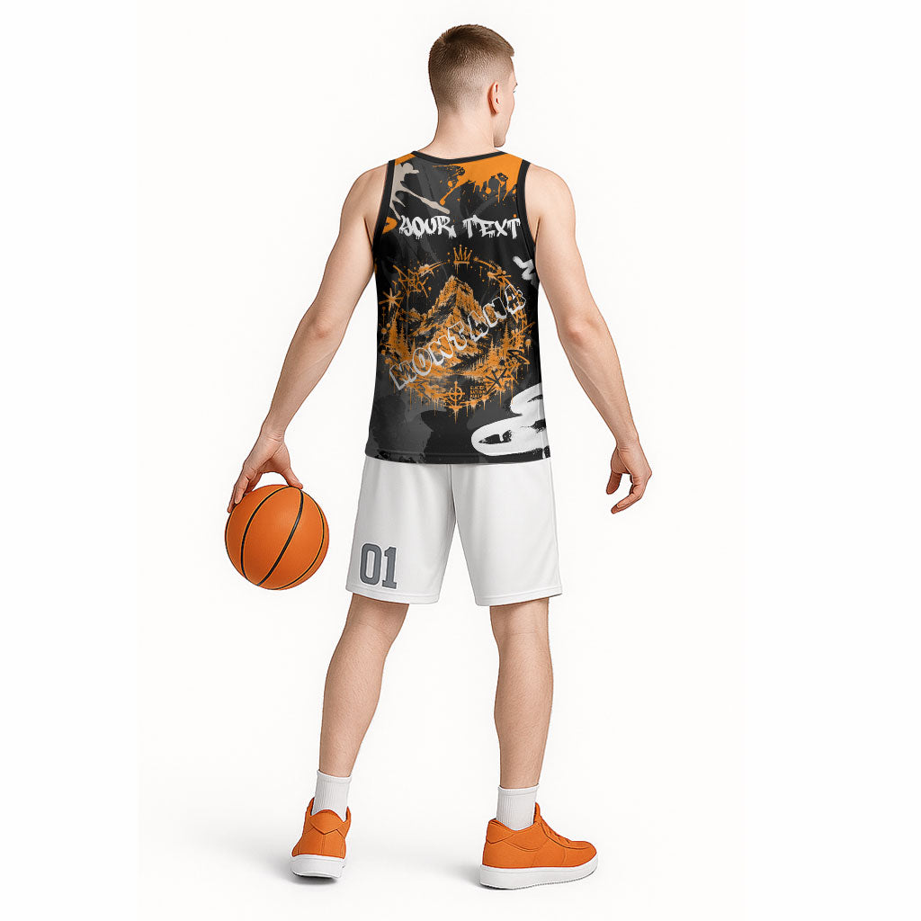 Personalized Montana Glacier National Park Basketball Jersey Urban Graffiti Street Art Paint Splatter