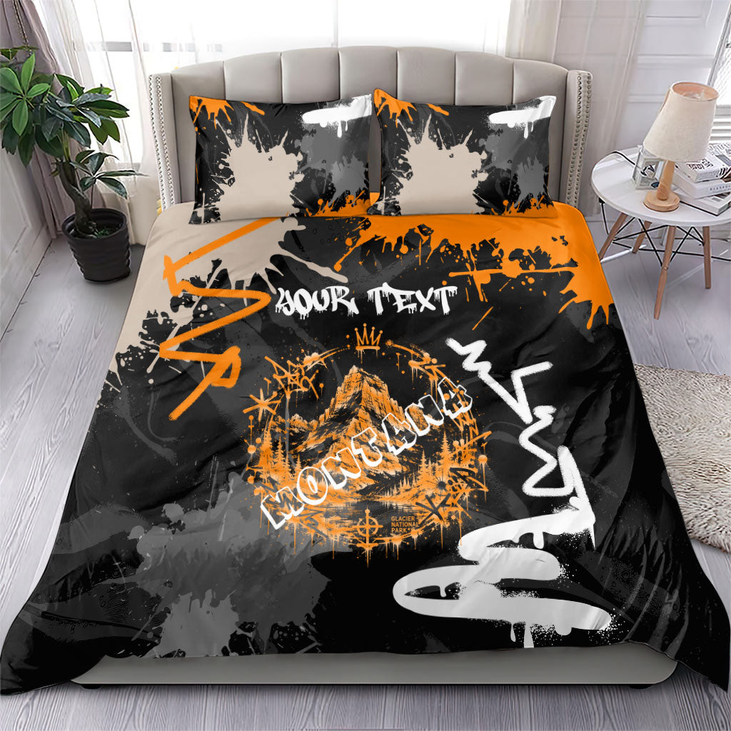 Personalized Montana Glacier National Park Bedding Set Urban Graffiti Street Art Paint Splatter
