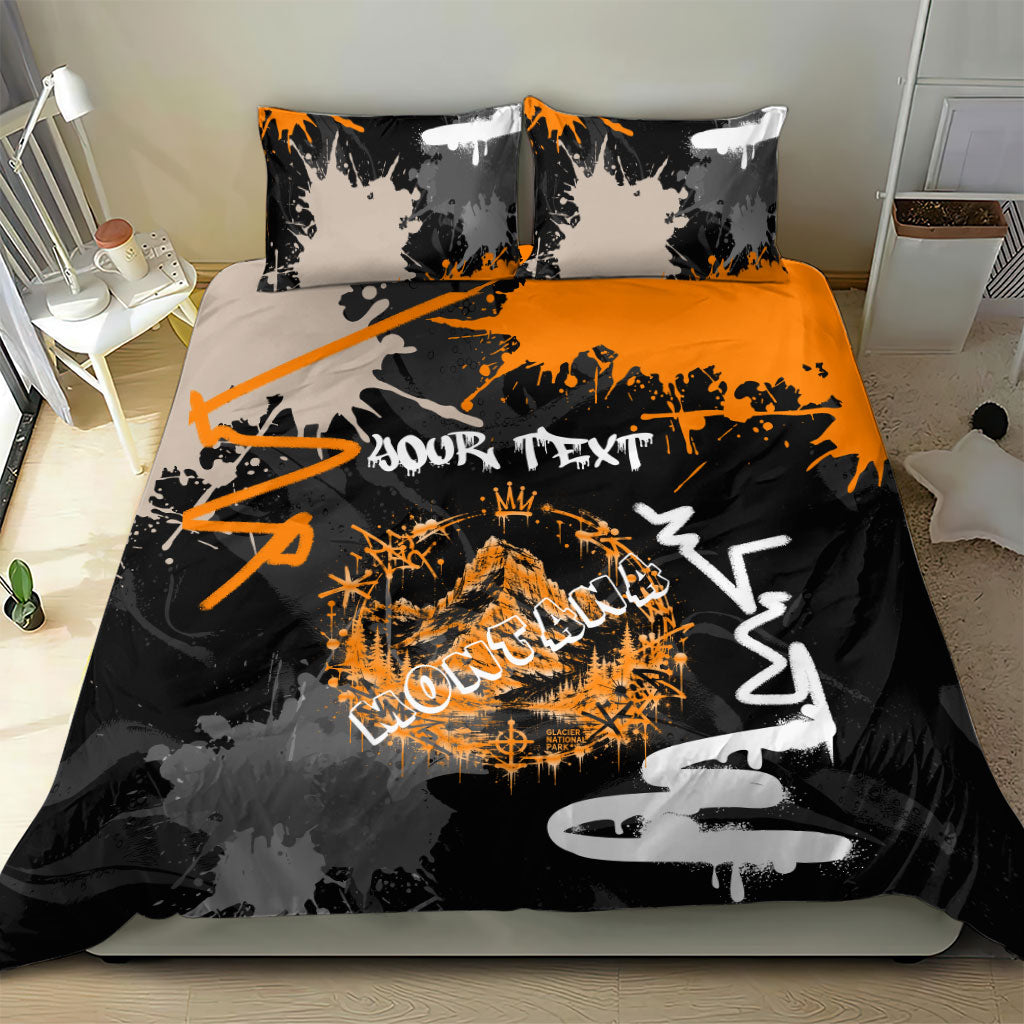 Personalized Montana Glacier National Park Bedding Set Urban Graffiti Street Art Paint Splatter