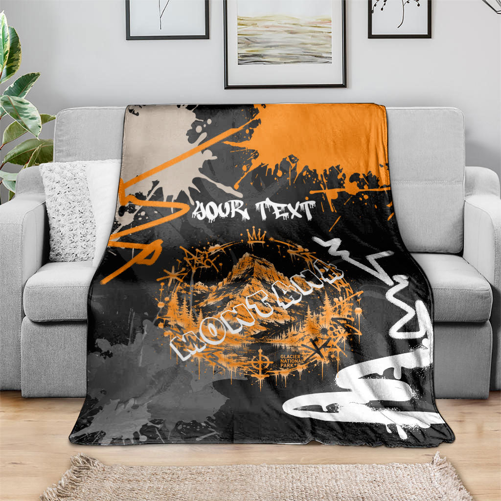 Personalized Montana Glacier National Park Blanket Urban Graffiti Street Art Paint Splatter
