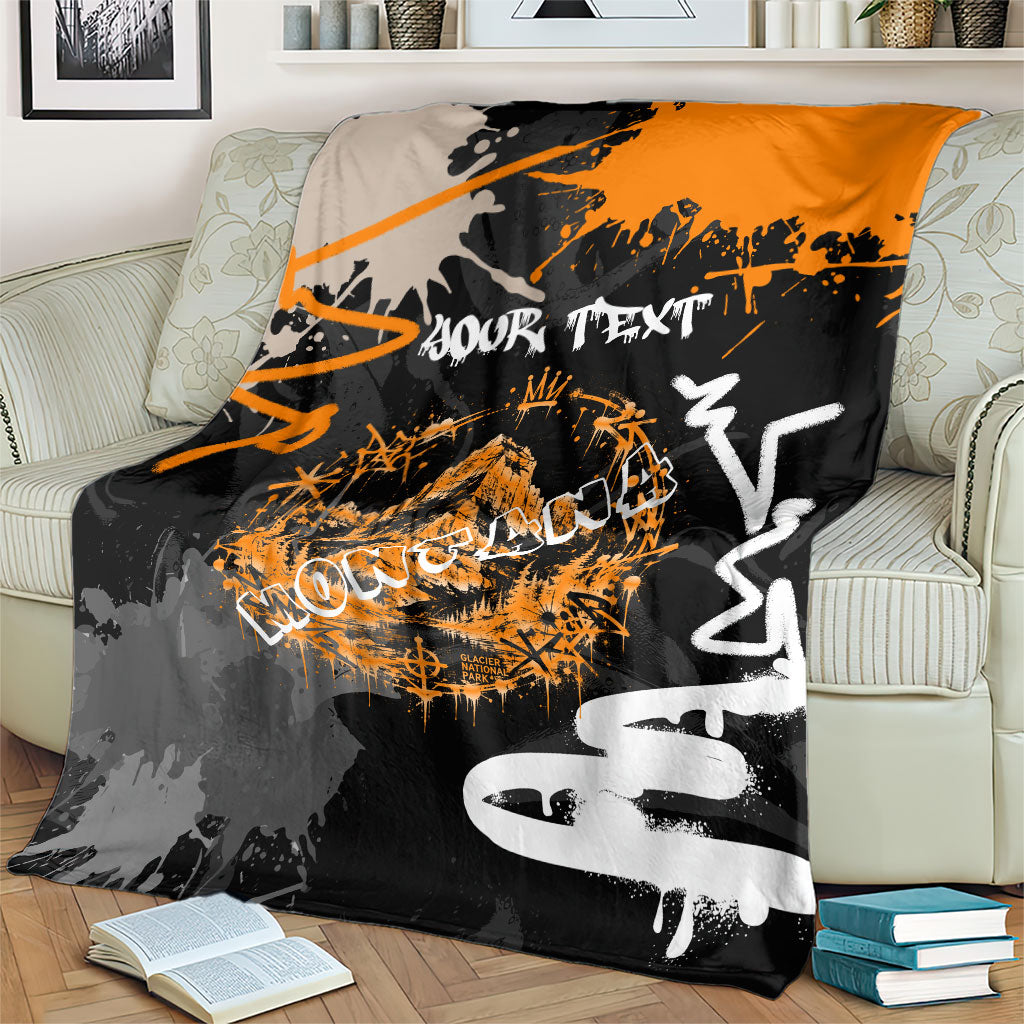 Personalized Montana Glacier National Park Blanket Urban Graffiti Street Art Paint Splatter