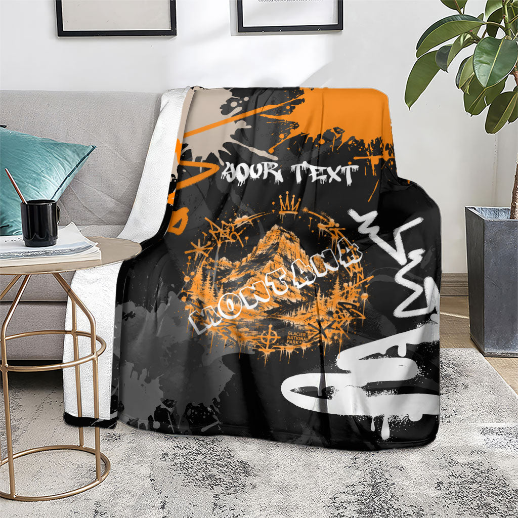 Personalized Montana Glacier National Park Blanket Urban Graffiti Street Art Paint Splatter