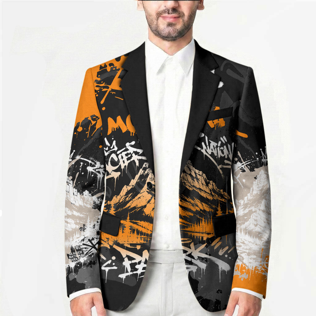 Personalized Montana Glacier National Park Blazer Urban Graffiti Street Art Paint Splatter