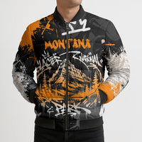 Personalized Montana Glacier National Park Bomber Puffer Jacket Urban Graffiti Street Art Paint Splatter