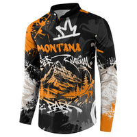 Personalized Montana Glacier National Park Button Sweatshirt Urban Graffiti Street Art Paint Splatter