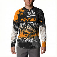 Personalized Montana Glacier National Park Button Sweatshirt Urban Graffiti Street Art Paint Splatter