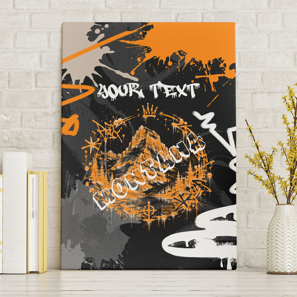 Personalized Montana Glacier National Park Canvas Wall Art Urban Graffiti Street Art Paint Splatter