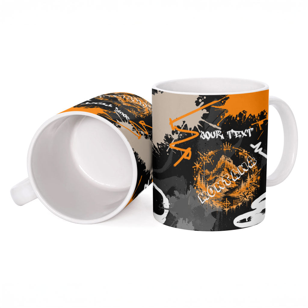 Personalized Montana Glacier National Park Ceramic Mug Urban Graffiti Street Art Paint Splatter