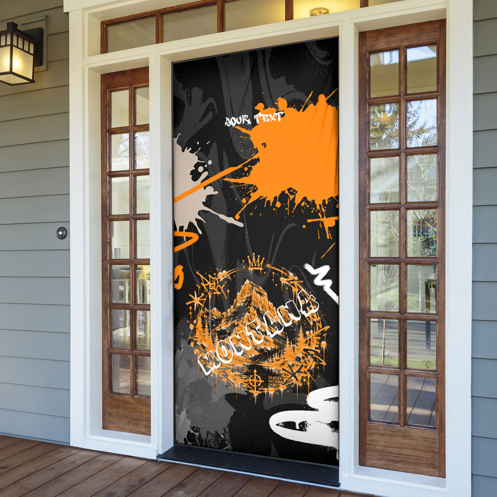 Personalized Montana Glacier National Park Door Cover Urban Graffiti Street Art Paint Splatter