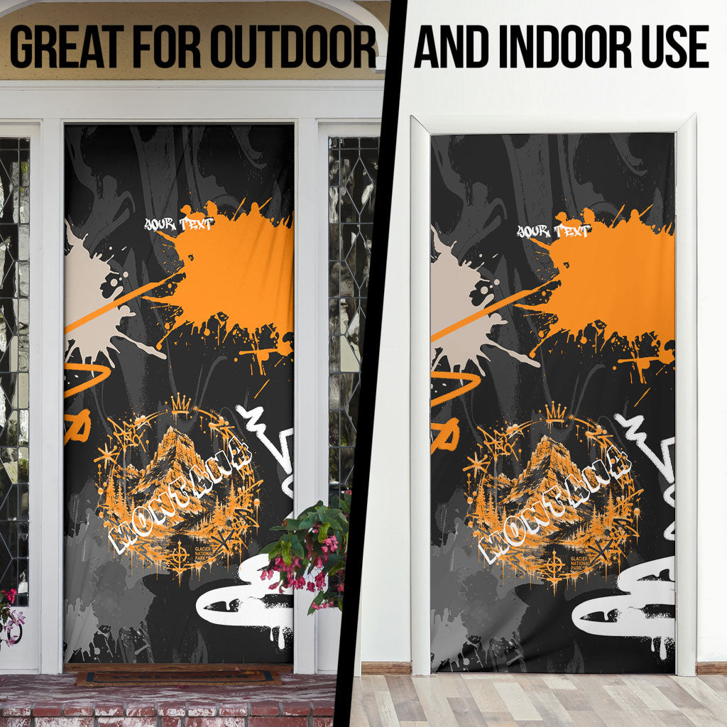 Personalized Montana Glacier National Park Door Cover Urban Graffiti Street Art Paint Splatter