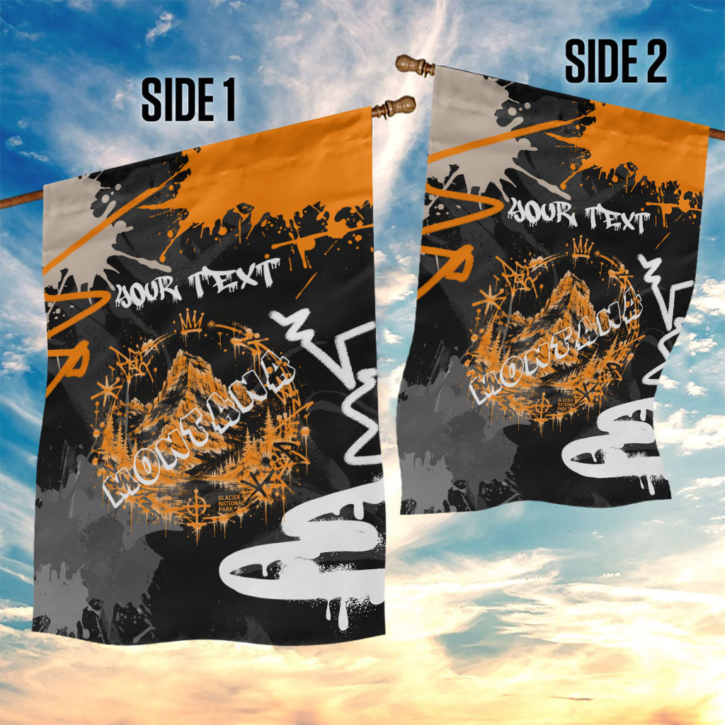 Personalized Montana Glacier National Park Garden Flag Urban Graffiti Street Art Paint Splatter