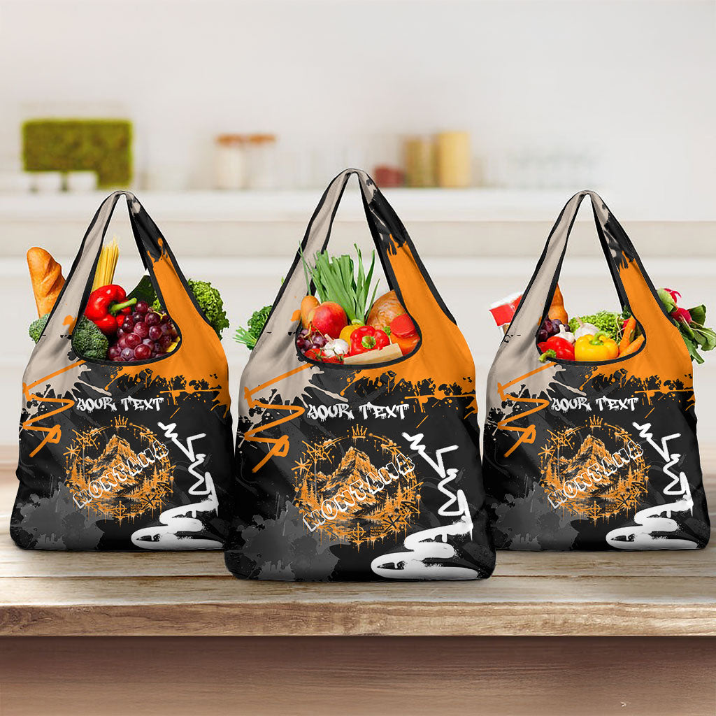 Personalized Montana Glacier National Park Grocery Bag Urban Graffiti Street Art Paint Splatter