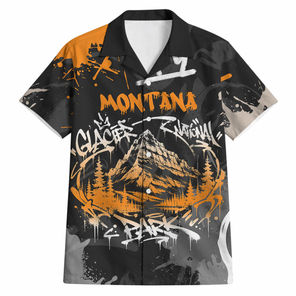 Personalized Montana Glacier National Park Hawaiian Shirt Urban Graffiti Street Art Paint Splatter